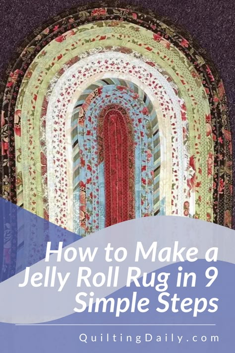 From Pinterest and Facebook to the International Quilt Festival and smaller quilt shows, jelly roll rugs have taken the spotlight. They're oh-sew fun and easy to make! Just follow our simple tutorial. Jelly Roll Sewing, Jelly Roll Rugs, Jelly Roll Rug, Jelly Roll Projects, Rag Rug Diy, Homemade Rugs, Rag Rug Tutorial, Jelly Roll Patterns, Braided Rug Diy