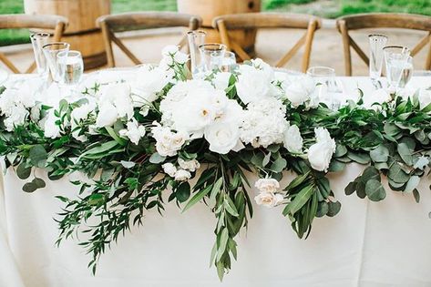 Wedding Top Table Flowers, Wedding Top Table Decorations, Bridal Table Flowers, Sweetheart Table Flowers, Top Table Flowers, Wedding Top Table, Table Flower Arrangements, Head Table Wedding, Sweetheart Table Wedding