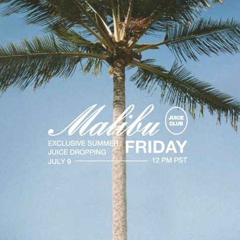 malibu juice club exclusive drop graphic design font and logo inspo -- so stunning, love these chic and organic modern fonts Beachy Vibes Aesthetic, Malibu Juice Club, Club Graphic Design, Beachy Logo, Under Your Spell, Beachy Vibes, Malibu Barbie, Font Inspiration, Letter Logo Design