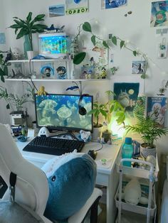 Ocean Room Decor, Ocean Room, Room Redesign, Pinterest Room Decor, Study Room Decor, Room Desk, Cozy Room Decor, Gamer Room, Pretty Room