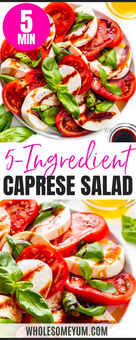 Caprese Salad Recipe Dressing For Caprese Salad, Thanksgiving Caprese Salad, Summer Caprese Salad, Caprese Salad Plating, Portuguese Salad Recipes, Caprese Salad Dressing, Caprice Salad, Easy Caprese Salad, Salad Guide