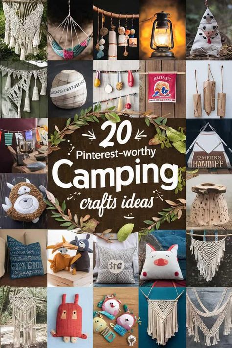 20 Pinterest-Worthy Camping Crafts Ideas for Your Next Outdoor Adventure - Fabricerie Travel Crafts For Adults, Camping Crafts For Adults, Camping Craft Ideas, Camping Activities For Adults, Crafts For Men, Camping Craft, Camping Projects, Mountain Crafts, Camping Crafts For Kids