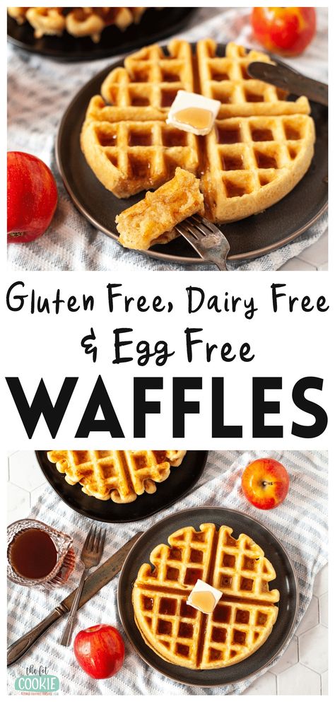 Egg Free Waffle Recipe, Egg Free Waffles, Waffles Dairy Free, Dairy Free Waffles, Gluten Free Dairy Free Breakfast, Egg Free Pancakes, King Arthur Gluten Free, Egg Free Breakfast, Allergen Free Recipes