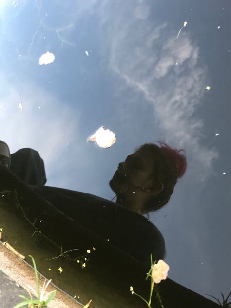 Reflection portrait in the pond Reflection Portrait, Pond Reflection, Water Reflections, Night Photos, Letter Balloons, The Pond, Cool Logo, Mood Pics, Gravity