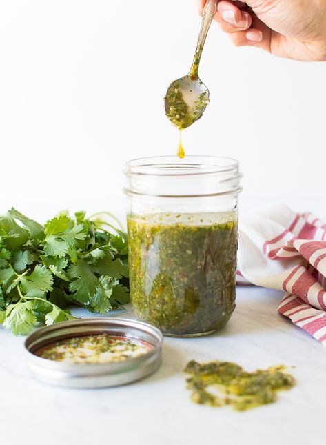 Cilantro Chimichurri Sauce Recipe How To Use Cilantro, Cilantro Chimichurri Sauce Recipe, Authentic Chimichurri Recipe, Cilantro Chimichurri Sauce, Brazilian Kitchen, Cilantro Chimichurri, Delicious Sauces, Chimichurri Sauce Recipe, Feast Recipes