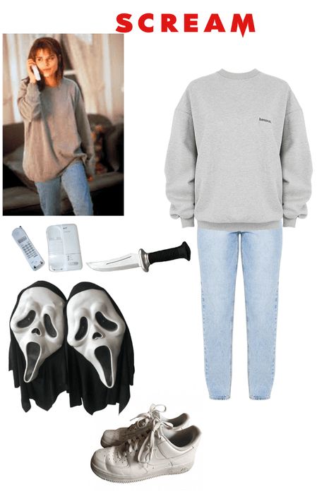 Sidney Prescott Outfit | ShopLook Scream 90s Outfits, Scream Movie Sidney Outfits, Sidney Presscot Outfit, 90s Horror Halloween Costumes, 90s Horror Outfit, Scream Costume Sydney, Billy And Sydney Scream Costume, Scream And Sidney Costume, Sidney Prescott Cosplay