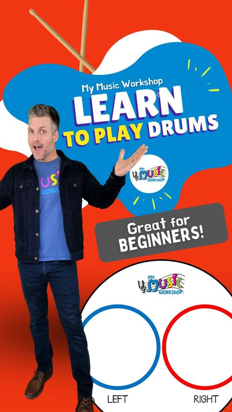 Let's learn how to play the drums! This is so easy and fun for kids... Music Workshop, Drum Lessons For Kids, Learn Drums, Female Drummer, Play Drums, Drums For Kids, Ukulele Lesson, Preschool Music, How To Teach Kids