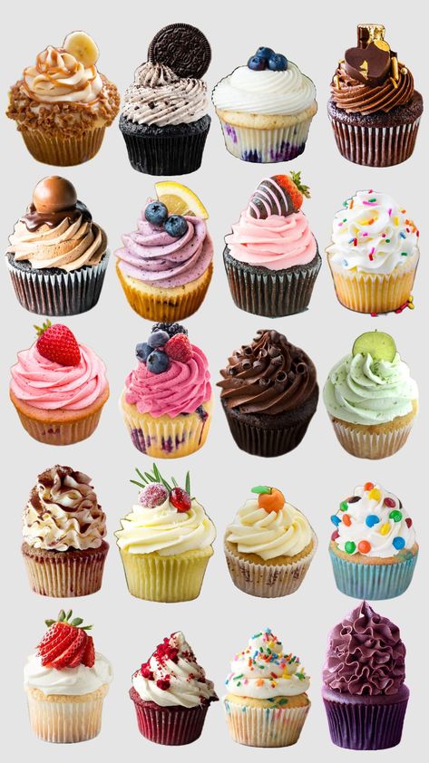 #cupcakes #dessert Aesthetic Cupcake Packaging, Different Types Of Cupcakes, Gourmet Cupcake Flavor Ideas, Creative Cupcake Flavors, Cupcake Types, Extreme Cupcakes, Cupcakes Decoration Aesthetic, Cupcakes For Sale, Assorted Cupcakes