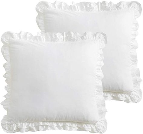 Cottage Garden House, Euro Throw Pillows, Bedskirts, Sofa Bed Living Room, Euro Pillow Covers, Farmhouse Bed, Euro Pillows, Ruffle Pillow, Farmhouse Bedding