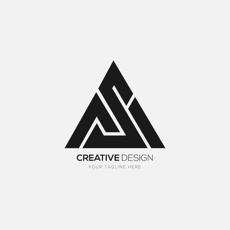 Vector modern letter a s i triangle shap... | Premium Vector #Freepik #vector #logo-elements #logo-design #business-logo #brand-logo Triangle Logo Design Ideas, Logo Triangle Design, As Logo Design Letters, Triangle Logo Ideas, A S Logo, Gw Logo, Modern Monogram Logo, Triangle Logo Design, Trading Logo