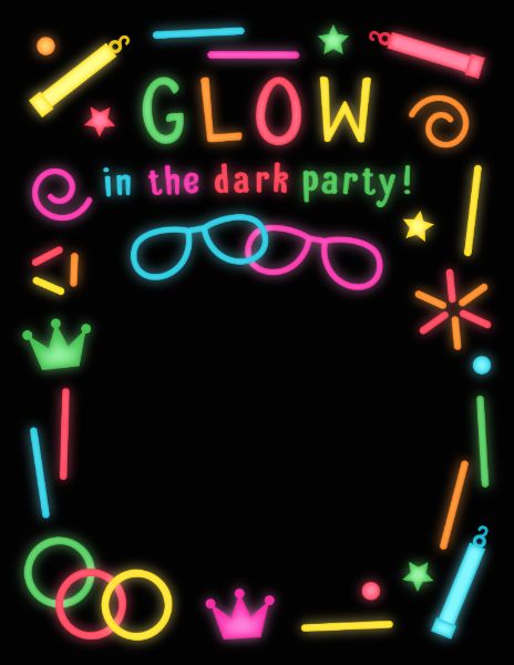 Glow In The Dark Invitations, Glow In The Dark Background, Neon Party Invitations, Preteen Birthday, Glow In Dark Party, Neon Birthday Party, Glow In The Dark Party, Glow Birthday Party, Neon Birthday