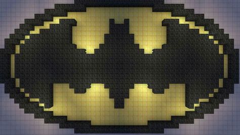 Batman Logo Pixelart Batcave Minecraft, Batman Minecraft, Batman Sign, Bat Symbol, Batman Logo, Minecraft Inspo, Minecraft Pixel Art, Mini Craft, Minecraft Buildings