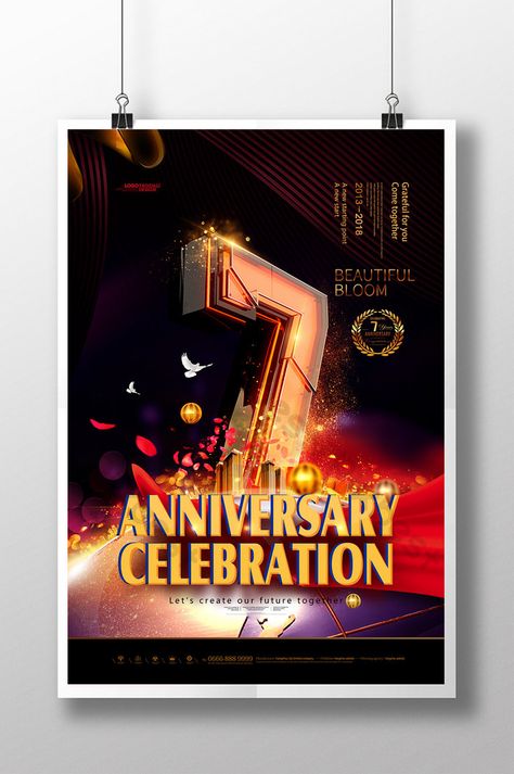 7th Anniversary Celebration Number 7 Seventh Anniversary Poster#pikbest#Templates#Poster#Promotion Anniversary Poster Ideas, Anniversary Poster Design, Beer Drawing, Poster Anniversary, 2 Anniversary, Poster Promotion, Campaign Ads, Celebration Poster, Anniversary Poster