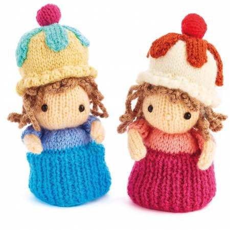 Dolls Knitting Patterns, Knit Cupcake, Picot Stitch, Cupcake Dolls, Crochet Cupcake, Dolls Pattern, Doll Videos, Knitted Toys Free Patterns, Knitting For Charity