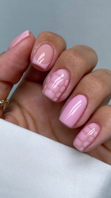 Cute Nails Blooming Gel, Pink Gellac Blooming Gel, Nail Designs With Blooming Gel, Cute Biab Nails, Blooming Gel Nails Designs, Pink Blooming Gel Nails, Nail Art Blooming Gel, Blooming Gel Nail Art Ideas, Blooming Gel Designs