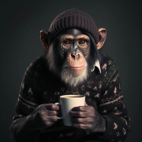 Coffee Shop Art, Menu Cafe, Ipad Pro Wallpaper, Pro Wallpaper, Monkey Art, Swag Cartoon, Studio Portrait, Monkey Business, Exotic Animals