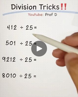 27K views · 1.2K reactions | Simple Division Trick - Fast and Easy! | Simple Division Trick - Fast and Easy! | By Prof D | Facebook Division Methods, Easy Division Tricks, Math Division Tricks, Simple Division, Math Tricks Hacks Division, Long Division Tricks, Division Hacks, Division Tricks For Kids, How To Do Division