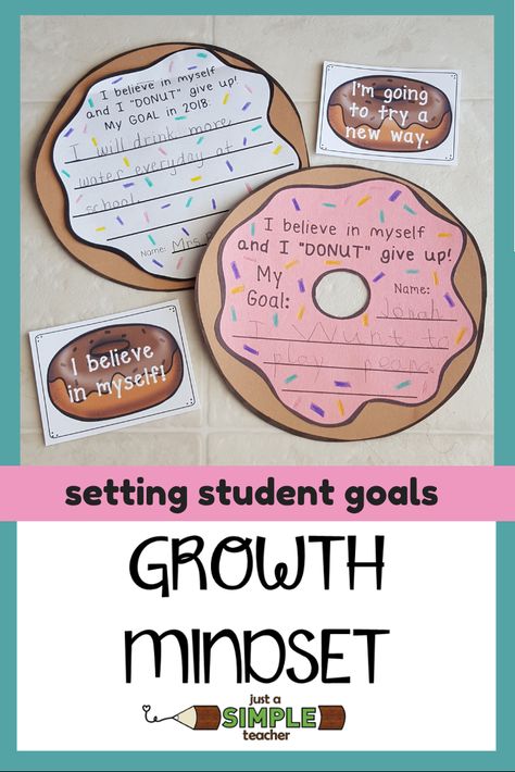 Growth Mindset Goal Setting, Goals Bulletin Board, Growth Mindset Goals, Goal Setting Activities, Fixed Mindset, Creating Goals, I Believe In Me, Student Goals, Goal Setting