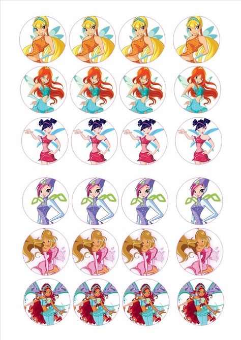 24 Icing Cake Toppers Decorations Birthday Winx Winks Club Fairies D1 Winks Club, Girly Party Ideas, Disney Princess Facts, Disney Princess Cake, Icing Cake, Klub Winx, Bloom Winx Club, Baby Shower Cake Topper, Decoration Birthday