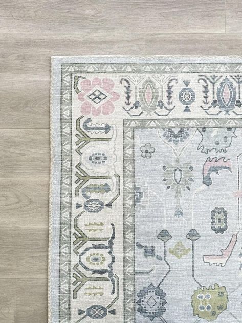 Amazon.com: Cream Blue Oushak Rug, Modern, Vintage, Turkish, Eclectic, Floral, Pastel, Washable, Area Rugs for Living Room, Dining, Bedroom, Office, Entryway, Foyer, Playroom, Nursery, 5'x6'9" : Home & Kitchen Bedroom Laundry, Modern Runner, Oversized Area Rugs, Entryway Kitchen, Rug Modern, Rugs Vintage, Bathroom Bedroom, Vintage Turkish Rugs, Small Rugs