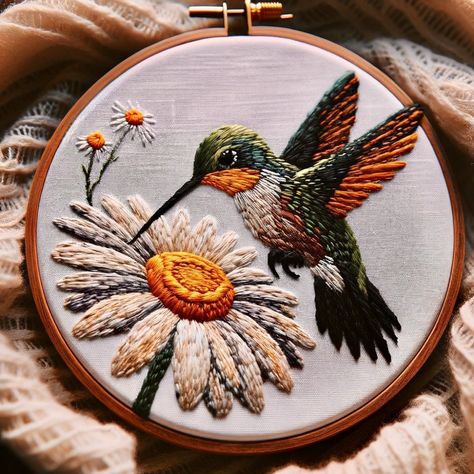 Embroidey_AIStitch (@embroidery_aistitch) • Фото и видео в Instagram Embroidery Stumpwork, Hummingbird Embroidery, Embroidered Hummingbird, Embroidery Birds, Embroidery Animals, Embroidery Bird, In Love With Life, Aspects Of Life, Wood Art Projects