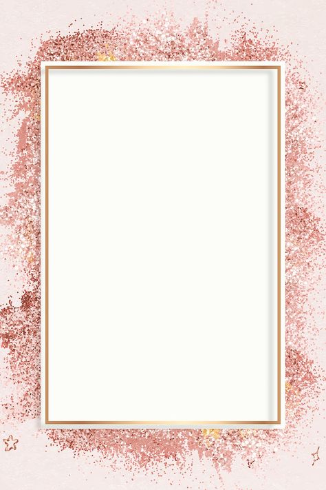 Rose gold glitter frame vector pink festive background | premium image by rawpixel.com / Gade Rose Gold Template Background, Fond Rose Gold, Invitation Background Templates Glitter, Pink Frame Background, Pink Gold Background, Rose Gold Glitter Wallpaper, Pink Sparkle Background, Pink And Gold Background, Rose Gold Background