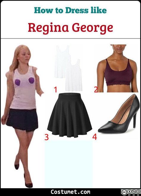 Regina George (Mean Girls) Costume 👙 Regina George Cut Shirt, Regina George Holes In Shirt, Regina George Bra Scene, Regina Gorge Outfits Halloween, Fantasia Regina George, Mean Girls Outfits Regina George, Mean Girls Regina George Outfits, Regina George Outfit Ideas, Mean Girls Costume Ideas