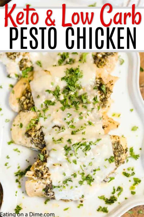 Crock Pot Pesto Chicken, Pesto Casserole, Keto Pesto Chicken, Keto Pesto, Pesto Chicken Recipe, Recipes Pesto, Keto Entrees, Keto Pasta, Keto Board