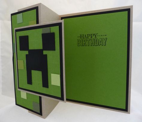 Minecraft Birthday Card Diy, Minecraft Birthday Cards Handmade, Minecraft Cards Handmade, Minecraft Cards, Minecraft Card, Minecraft Birthday Decorations, Pokemon Birthday Card, Minecraft Birthday Card, Future Military