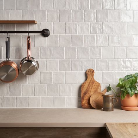 Bond Tile Southampton 4" x 4" Satin Finish Handmade Look Wall Tile (5.38 Sq. Ft. / Case) & Reviews - Wayfair Canada Matte Tile, White Backsplash, Ivy Hill Tile, Zellige Tile, Ceramic Floor Tiles, Terracotta Tiles, Kitchen Tile, Kitchen Tiles Backsplash, Ceramic Floor