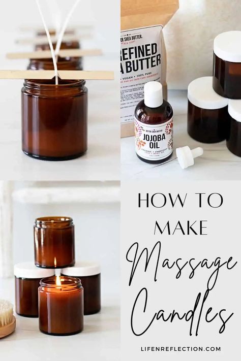 How to Make Massage Candles for a Spa-Worthy Experience How To Make Lotion Candles, Candle Lotion How To Make, How To Make Aromatherapy Candles, Healing Candles Diy, Massage Oil Candle Recipe, How To Make Massage Candles, Body Oil Candle Recipe, Lotion Candles Diy, Lotion Candle Recipe