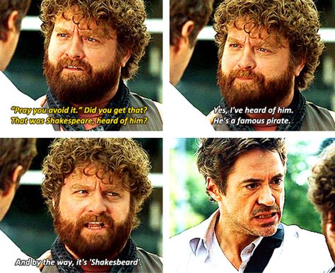 "Due Date" (Zach Galifianakis and Robert Downey Jr.) Robert Downey Jr Zodiac, Robert Downey Jr Funny, Chances Are Robert Downey Jr, Celeb Quotes, Zach Galifianakis Meme, Zach Galifianakis, The Notebook Memes Funny, Jared Padalecki Cheaper By The Dozen, Dating Humor Quotes