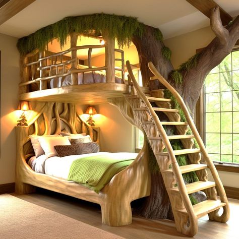 Looking to revamp your woodworking shop? Check out these top woodworking shop ideas to transform your space into a functional and stylish workshop. From storage solutions to organization tips, these ideas will help you create the ultimate woodworking setup. Tree House Bunk Bed, Trunk Bed, Tree House Bed, Rooms Bed, Casa Hobbit, House Bunk Bed, Cool Room Designs, Interior Design Minimalist, Bed In Closet Ideas