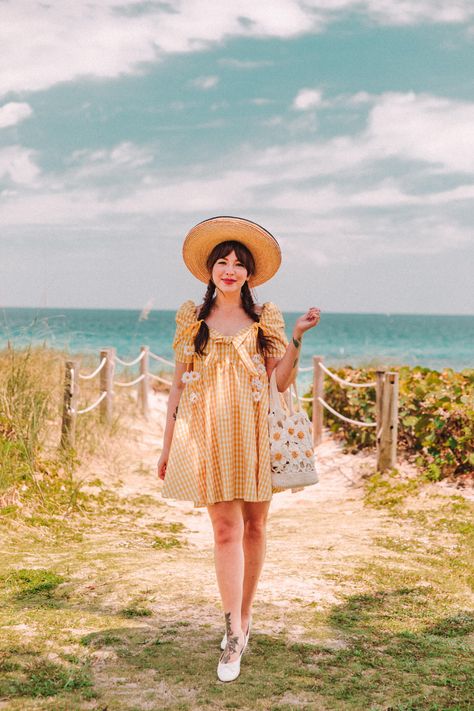 Daisy Crochet Bag, Yellow Gingham Dress, Keiko Lynn, Daisy Crochet, Colors Black And White, Yellow Gingham, Dreamy Dress, Sunshine State, Gingham Dress