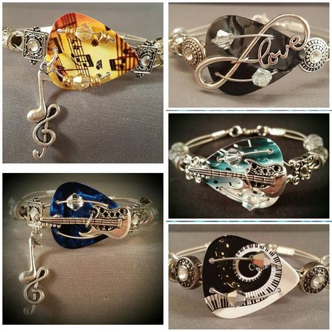 Guitar Jewelry, Guitar String Jewelry, Guitar String Bracelet, Guitar Pick Jewelry, Bracelets Unique, String Bracelets, Musical Jewelry, Music Jewelry, Guitar Strings