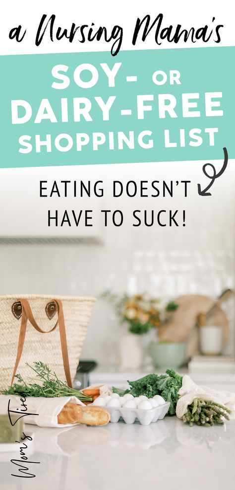 dairy free breastfeeding shopping list Dairy Free Food List, Snacks Dairy Free, Dairy Free Diet Plan, Mspi Diet, Soy Free Snacks, Dairy Free Desserts, Soy Free Desserts, Baby Meal Plan, Free Grocery List