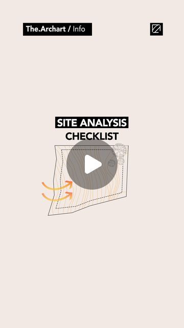 Shweta Hingane | Architecture & Design Educator on Instagram: "Save this Site Analysis Checklist now!

➡️ Analysing a site is a crucial step in architectural design, as it provides insights into the context, constraints, and opportunities that will influence your design decisions.
➡️ Starting with the initial site visits, you will get better ideas for concept and design. 

Animation by @the.archart 

[ Site analysis, Architecture, site details, Design students, Illustrarch, Architecture Project ] 

#illustration #illustrarch #archdaily #architecture #siteanalysis #sitevisit #sitework #interiordesign #siteplan #siteplanning #architecturestudent #architectureproject" Site Plan Analysis, Site Analysis Sheet, Architecture Site Analysis, Architecture Sheets, Architectural Sheets, Analysis Architecture, Project Illustration, Site Analysis Architecture, Swot Analysis Template