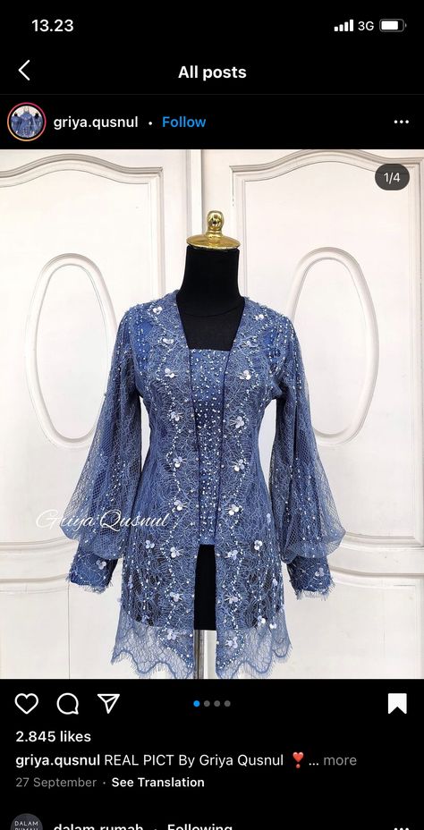 Kebaya Tile Modern Hijab, Dress Brokat Modern, Model Dress Kebaya, Kondangan Outfit, Braidsmaid Dresses, Kebaya Lace, Kebaya Wedding, Kebaya Modern Dress, Pretty Dresses Casual