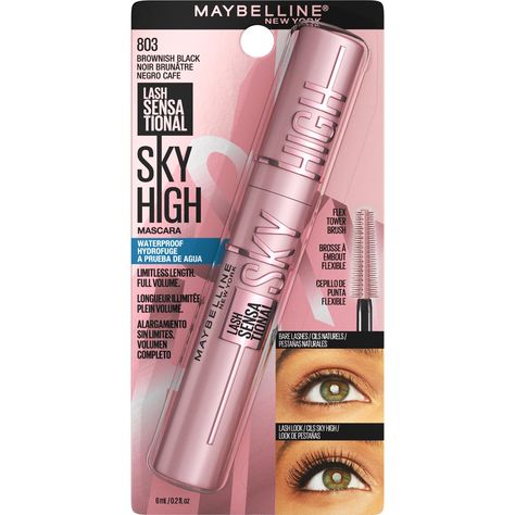 Maybelline Lash Sensational Sky High Waterproof Mascara Makeup, Brownish Black, 0.2 fl. oz. - Walmart.com - Walmart.com Lash Sensational Sky High Mascara, Sky High Mascara, Mascara Maybelline, Maybelline Mascara, Lash Sensational, Maybelline Lash Sensational, Brown Mascara, Maybelline Makeup, Full Volume