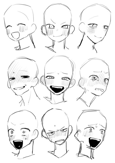 Emotion Practice Drawing, Expression Sketches Face, Creepy Expression Reference, Dynamic Face Expression, Sneering Expression Drawing, Evil Expression Reference, Face Expressions Reference Drawing, Face Drawing Expression, Happy Facial Expressions Drawing