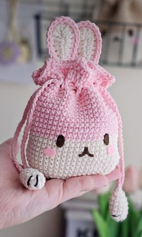 Bunny And Cat, Crochet Studio, Kat Haken, Crochet Drawstring Bag, Drawstring Bag Pattern, Mochila Crochet, Bags Pattern, Crochet Bag Pattern Free, Fair Isles