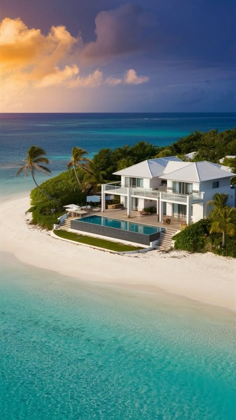 Beach House Pool Ocean Views, Beach House Mansion, Mansion On The Beach, Beach Mansions, Beachfront Mansion, Villa Am Meer, Beach View House, White Facade, Houses By The Beach