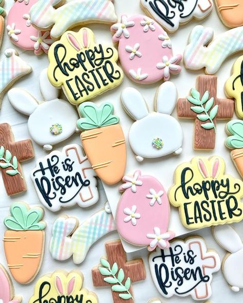 Easter Sugar Cookies Decorated, Royal Iced Cookies, Easter Sugar Cookies, Cookie Business, Spring Cookies, Pink Olive, Pretty Cookies, Cookies Decorated, Iced Cookies