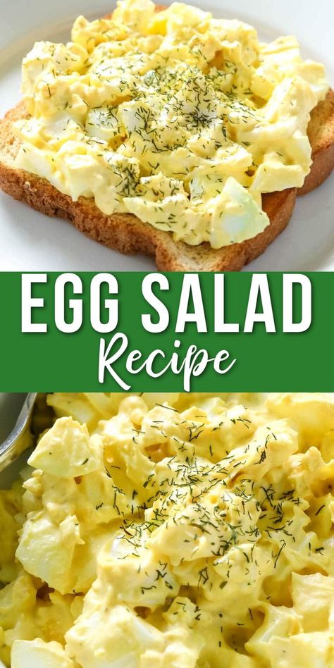 The Easiest Egg Salad Recipe is a classic, favorite lunch! Hard-boiled eggs mixed with mayo, mustard, dill, and a little salt and pepper – this Egg Salad makes the best egg salad sandwich, too! Small Batch Egg Salad, Easy Egg Salad Recipe, How To Make Egg Salad, The Best Egg Salad, Classic Egg Salad Sandwich, Egg Salad Recipe Easy, Boiled Egg Salad, Newest Recipes, Classic Egg Salad Recipe