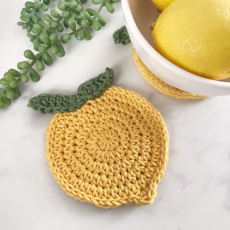 Lemon Coasters Lemon Decor for Kitchen Lemon Bridal Shower | Etsy Lemon Coasters, Cotton Coasters, Glass Of Lemonade, Spring Table Decor, Cheer Up Gifts, Crochet Coaster Pattern, Lemon Decor, Spring Table, 자수 디자인