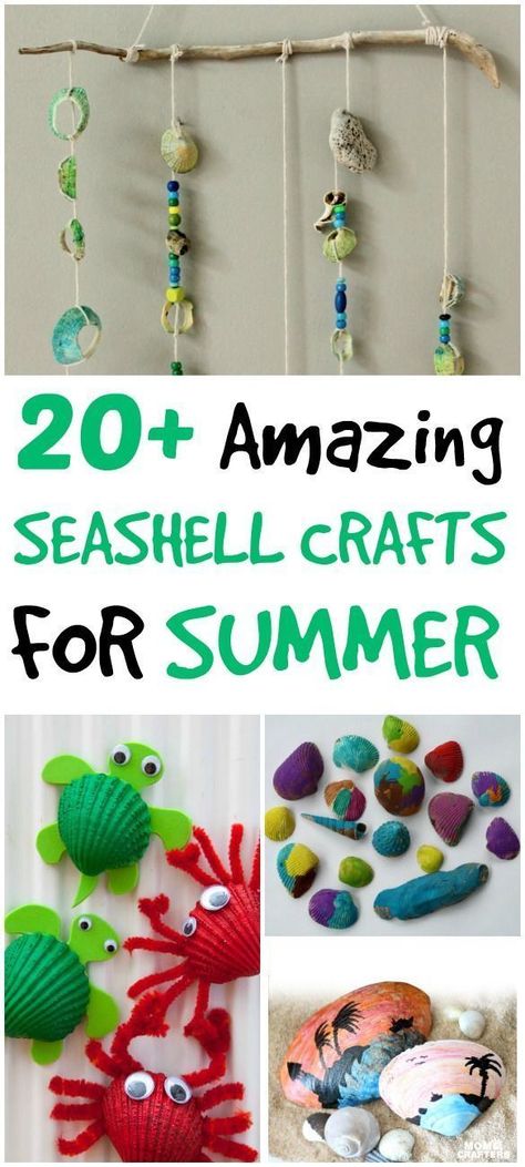 Do you collect seashells? Here are 20+ Amazing Seashell Crafts for Adults and Kids. I love the bangle bracelet! You're sure to find a craft perfect for you and your kids. Crafts For Summer, Arts And Crafts For Teens, Arts And Crafts For Adults, Art And Craft Materials, Crafts For Adults, Easy Arts And Crafts, Art And Craft Videos, Craft Projects For Kids, Beach Crafts