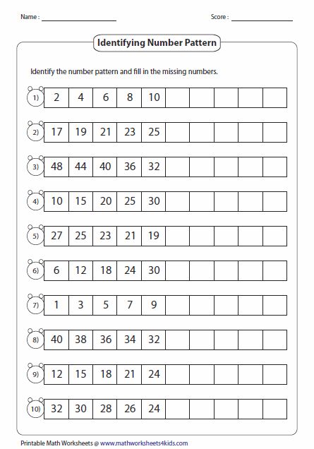 math worksheets Number Patterns Worksheets, Worksheet For Class 2, First Grade Math Worksheets, Math Patterns, Pattern Grading, Mathematics Worksheets, Pattern Worksheet, Pattern Activities, Patterns Printable