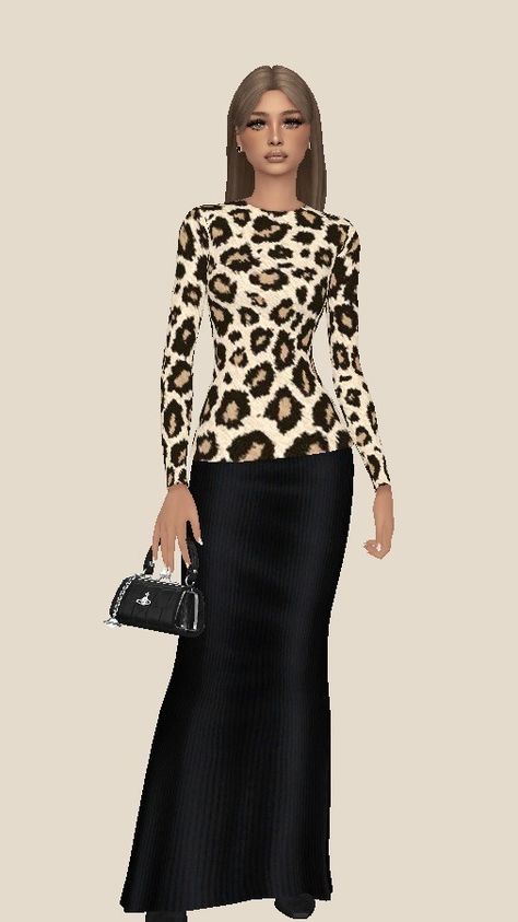 date night lookbook 🐆🥂 Sims 4 Date Night, Lookbook Outfits, Sims Cc, Outfit Details, Sims 4, Date Night, Maxi Skirt, Lookbook, Purse