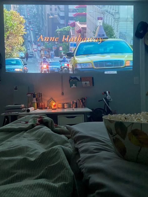 Projector In Bedroom, Casa Halloween, Home Cinema Room, Uni Room, Mini Projector, Movie Projector, Mini Projectors, Cinema Room, Dream Room Inspiration