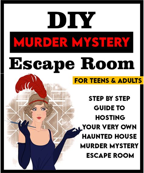 Party Ideas Themes Adults, Mystery Room Ideas, Escape Room Dinner Party, Horror Escape Room Ideas, Escape Room Diy Adults, Scary Escape Room, Diy Mystery Game, Murdermysteryparty Diy, Escape Room Party Ideas